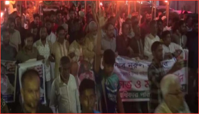 হবিগঞ্জে গণ অধিকার পরিষদের মশাল মিছিল 