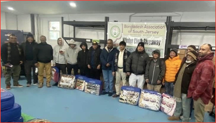 আটলান্টিক সিটিতে বিএএসজের শীতবস্ত্র বিতরণ