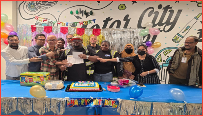 ফ্ল্যাক্স এন গেইট ডেট্রয়েটের টিম লিডার নেলমোস জেফরির জন্মদিন উদযাপন