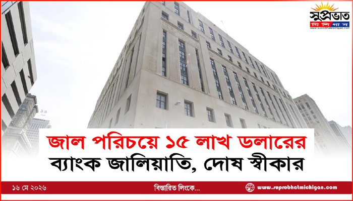 জাল পরিচয়ে ১৫ লাখ ডলারের ব্যাংক জালিয়াতি, দোষ স্বীকার
